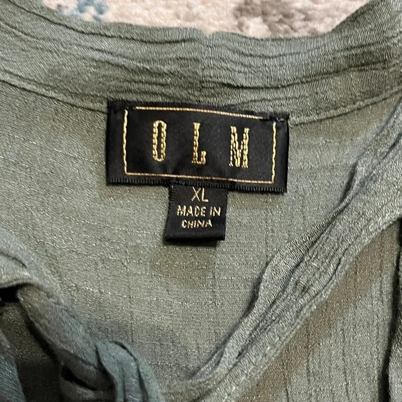 OLM Sage Green Flutter Sleeve Blouse - Picture 2 of 13